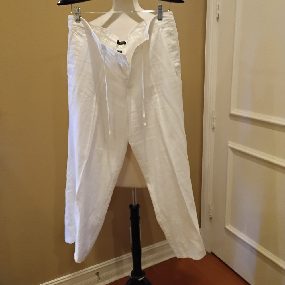 Ralph Lauren White Drawstring Pants